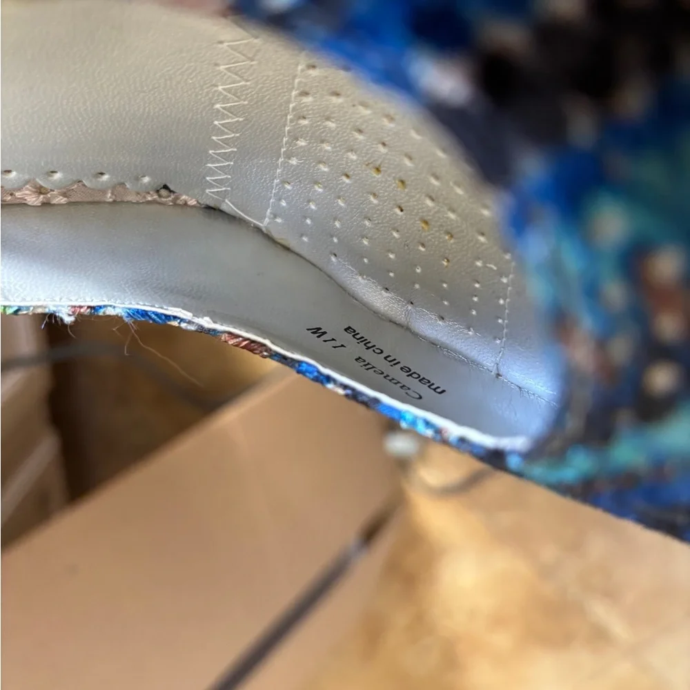 J.Renee Blue and Green Peacock Camelia Patterned Heels Women’s 11W 4” Heel - Picture 8 of 8